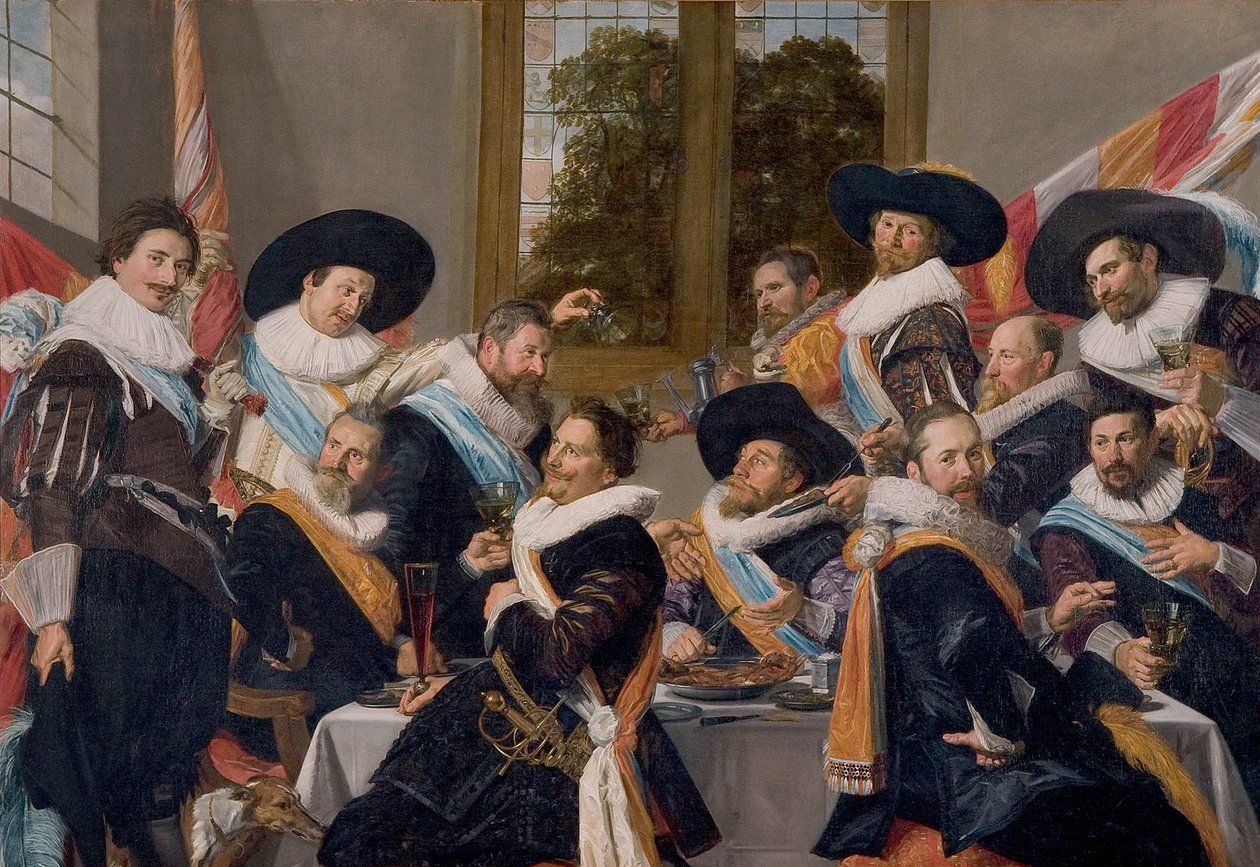 Banquete de los Oficiales de la guardia cívica de Calivermen de Frans Hals