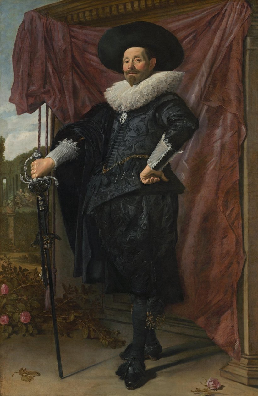 Holandés: Willem van Heythuysen posando con una espada de Frans Hals