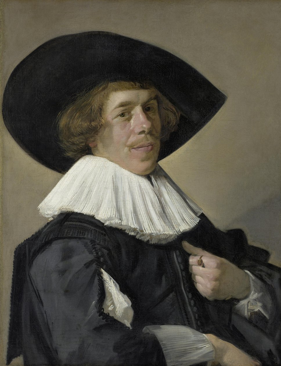 Alemán: Bildnis eines Mannes Retrato de un hombre, probablemente Jan Miense Molenaer de Frans Hals