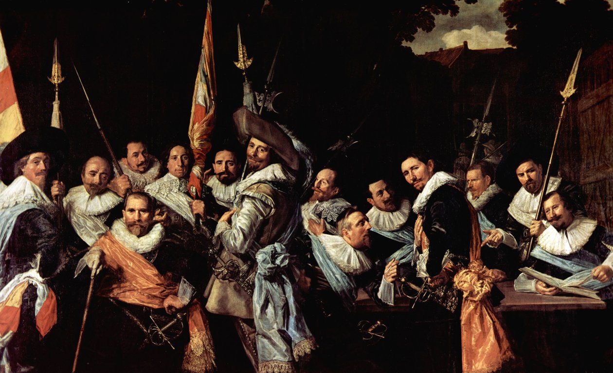 Reunión de Oficiales y Sargentos de la Guardia Cívica de Calivermen de Frans Hals