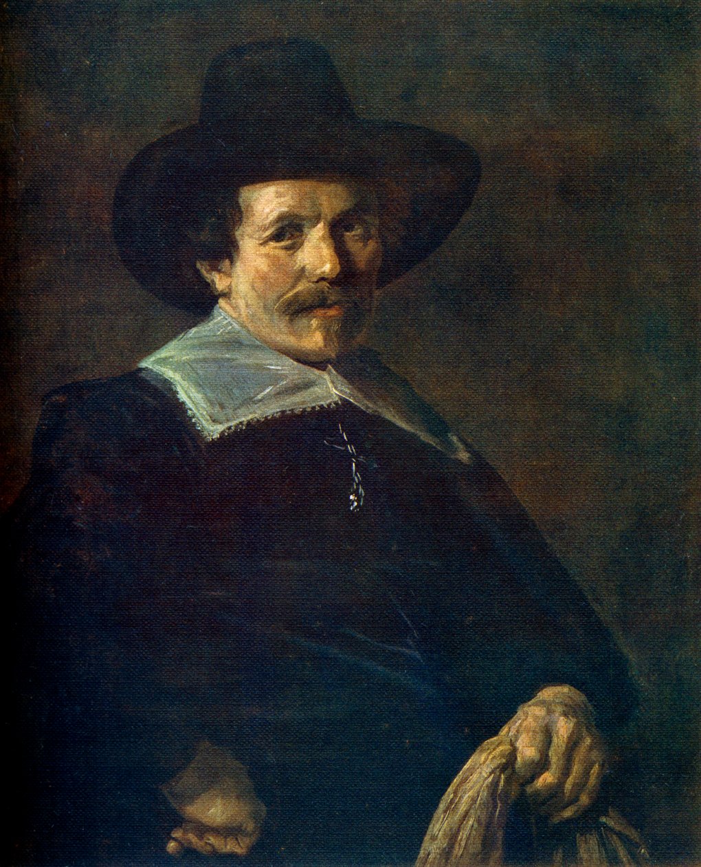Retrato de un hombre sosteniendo guantes, c1645, 1912 de Frans Hals