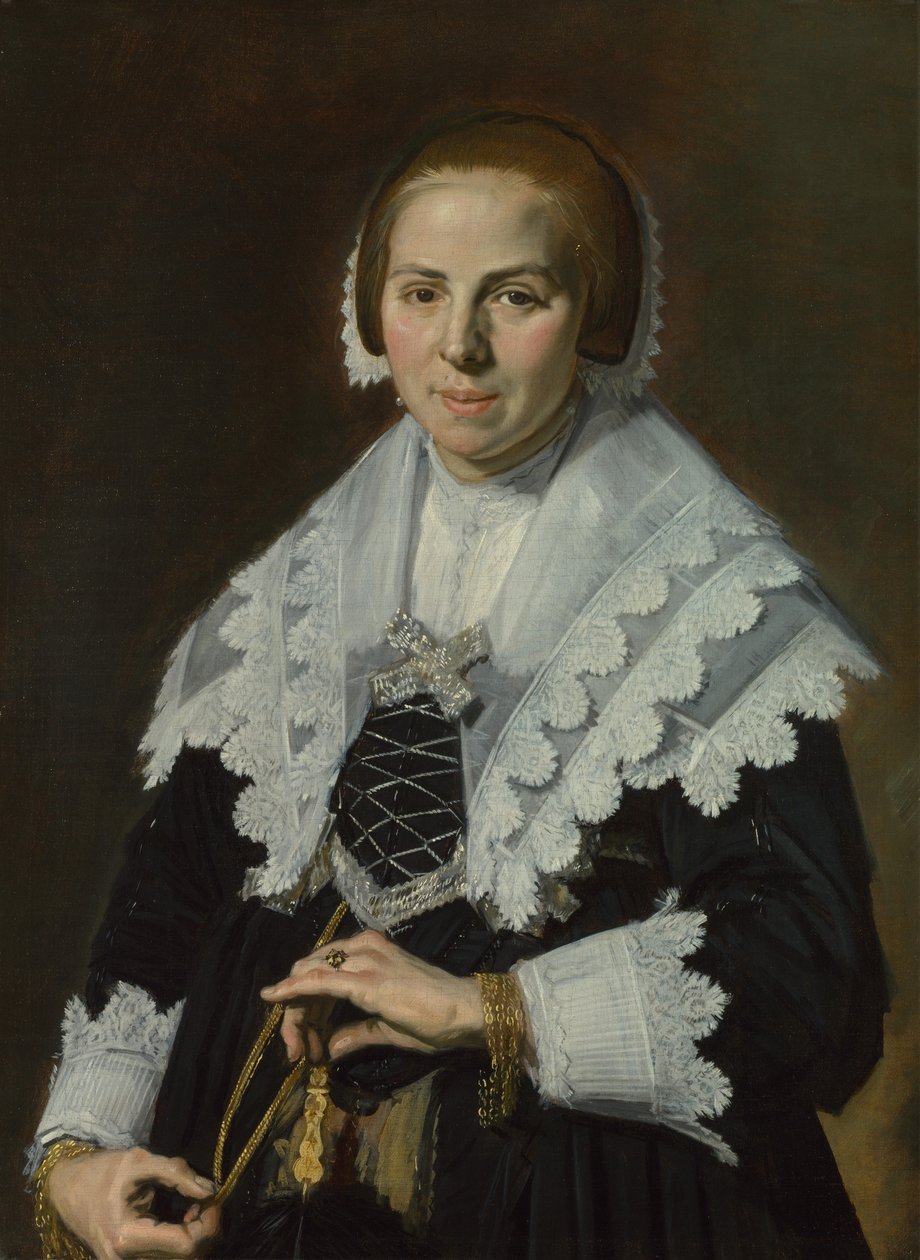 Retrato de una Mujer con Abanico, c. 1640 de Frans Hals