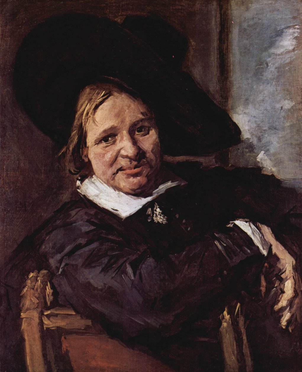 Retrato de un hombre sentado, con sombrero blando de Frans Hals