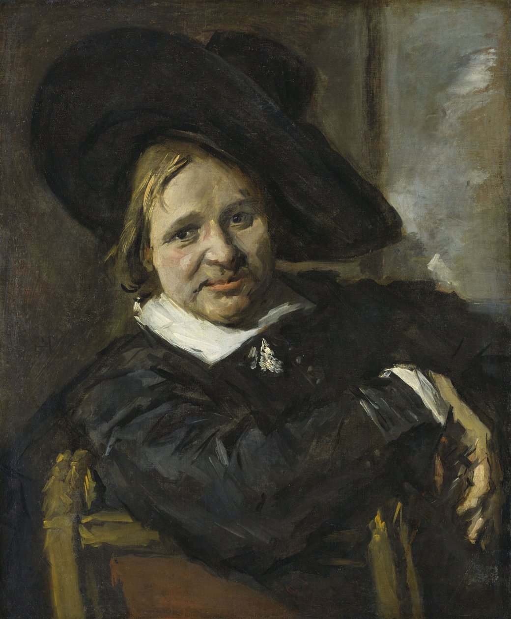 Retrato de un hombre sentado, con sombrero blando de Frans Hals