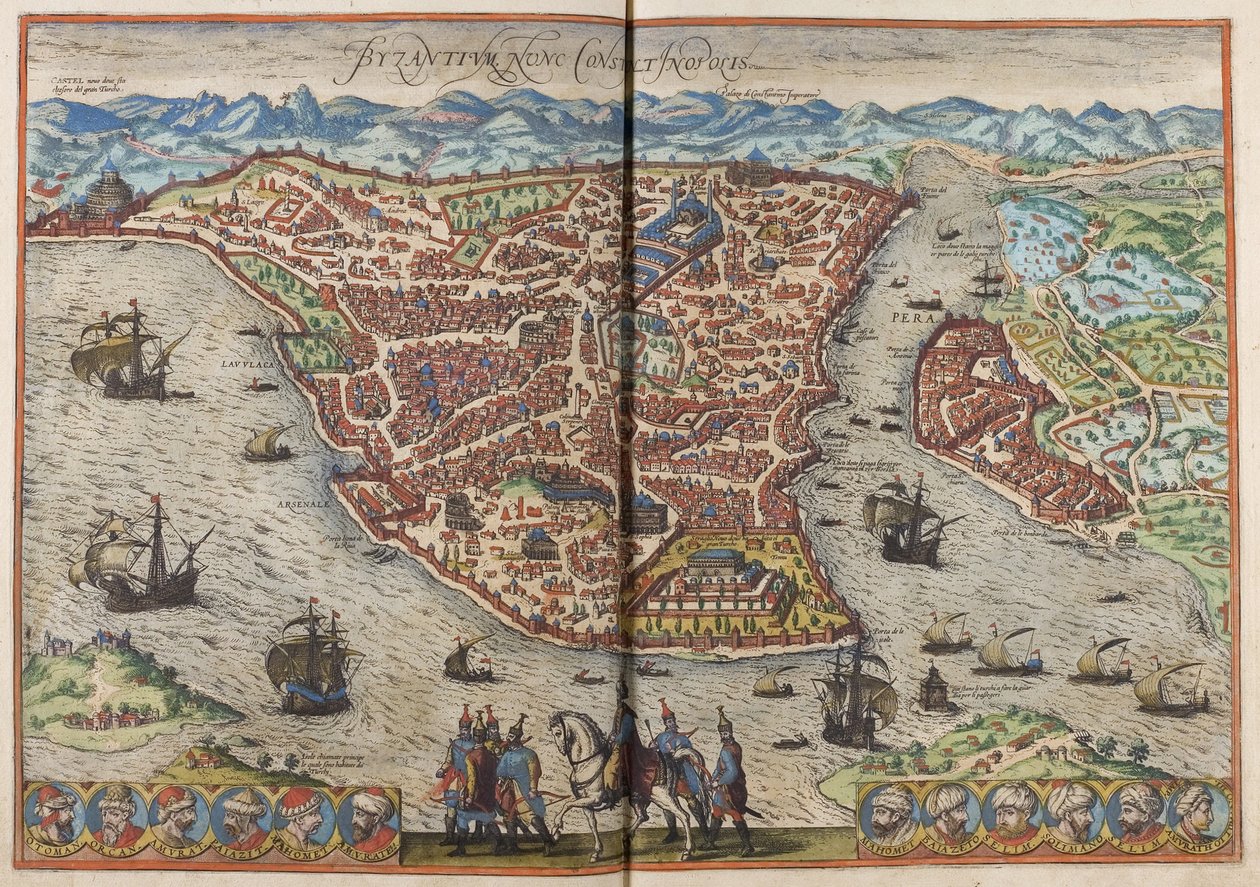 Bizancio. Constantinopla de: Civitates Orbis Terrarum, 1572 de Frans Hogenberg