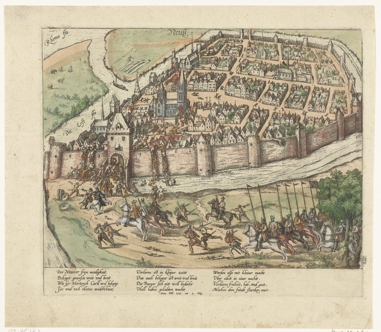 Tomando Neuss, 1585 Serie 9: Eventos holandeses y alemanes, 1583-1587 (título de la serie) de Frans Hogenberg