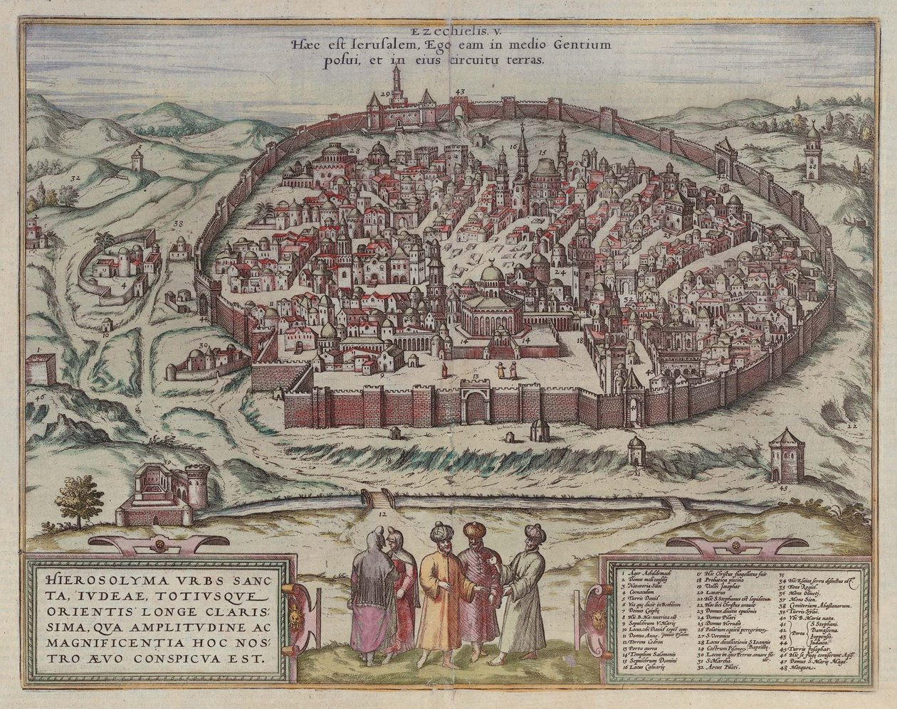 El Mapa de Jerusalén De: Jansson, Jan. Illustriorum Hispaniae urbium tabulae, Ámsterdam, 1657 de Frans Hogenberg