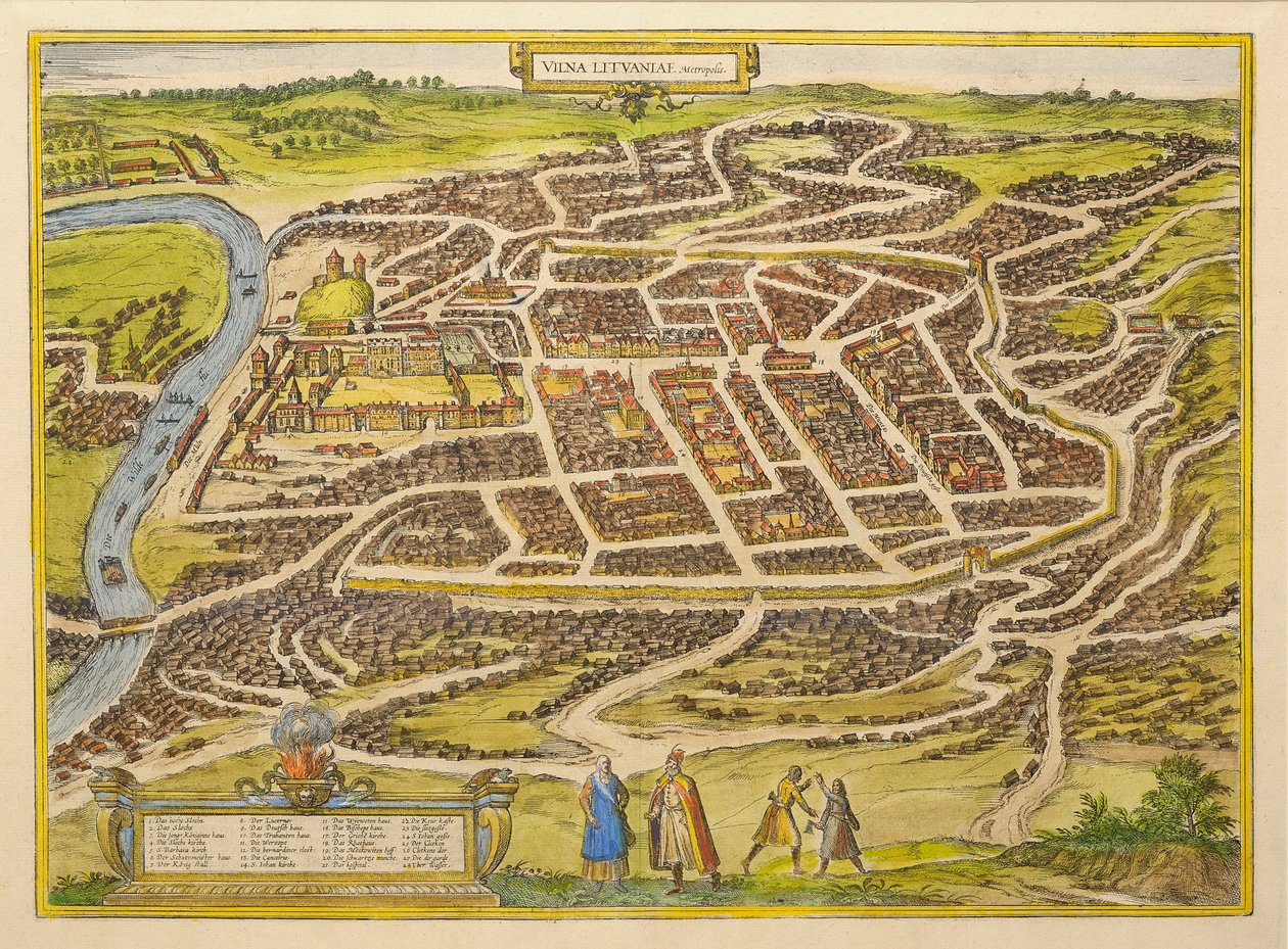 Vilnius de Urbium praecipuarum mundi theatrum quintum por Georg Braun, 1580s de Frans Hogenberg