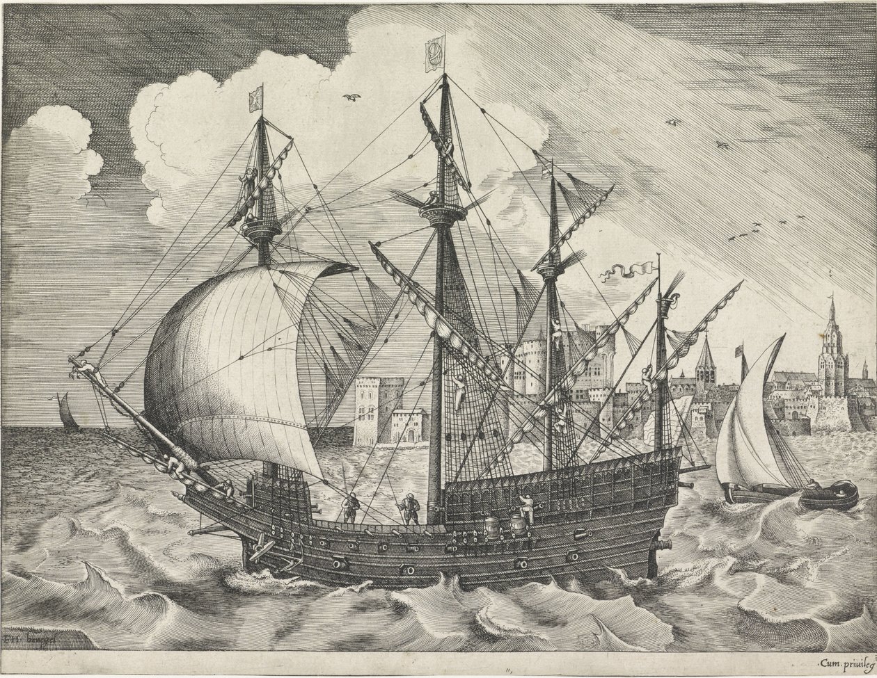 Four-master sale del puerto Veleros (título de la serie) de Frans Huys