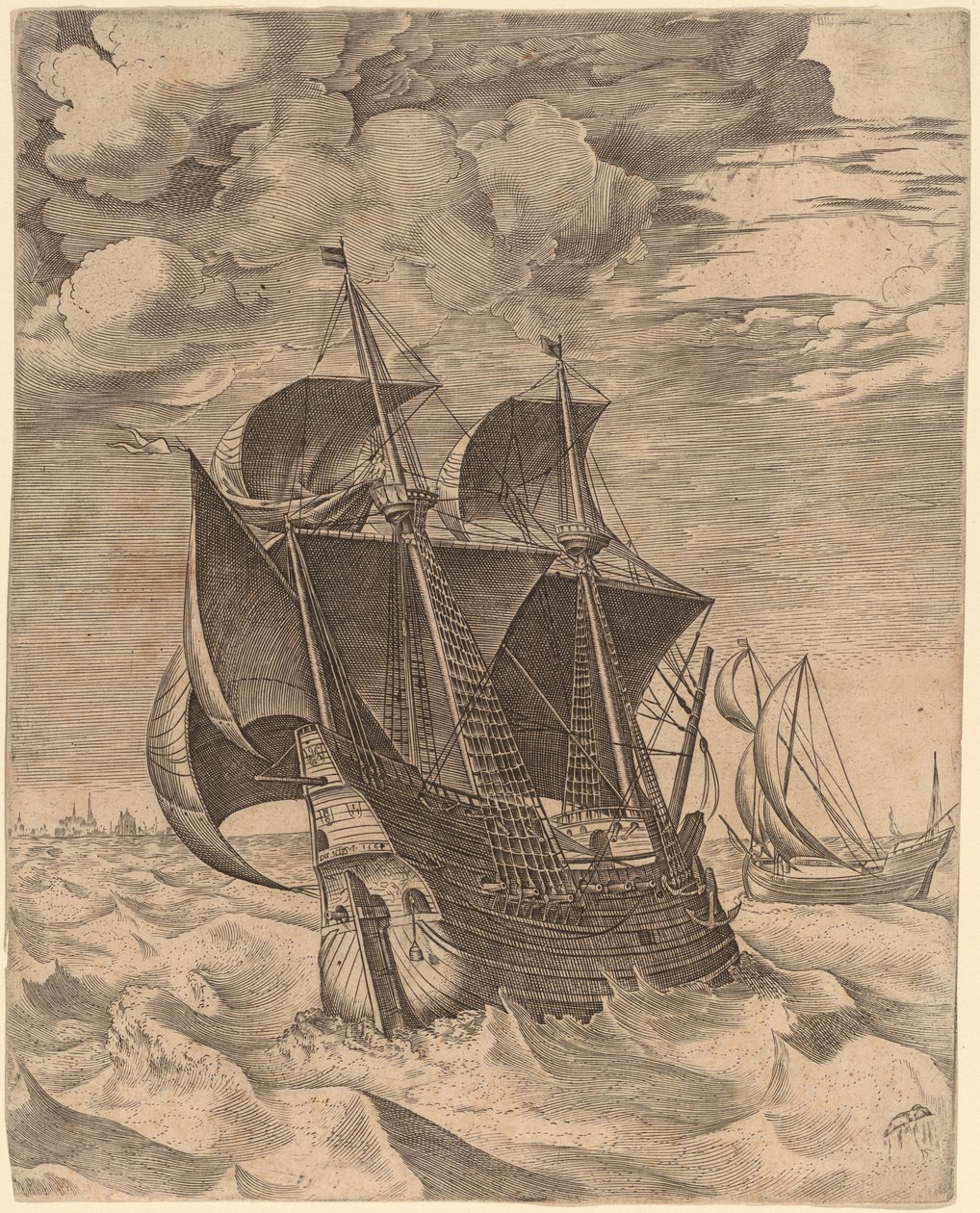 Un Hulk Holandés y un Boeier de Frans Huys after Pieter Bruegel the Elder