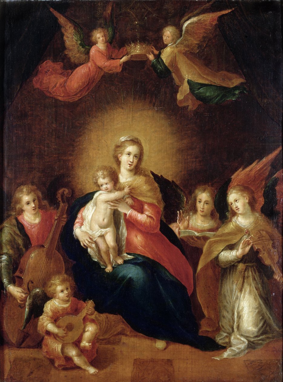 La Virgen y el Niño con ángeles músicos de Frans II Francken the Younger
