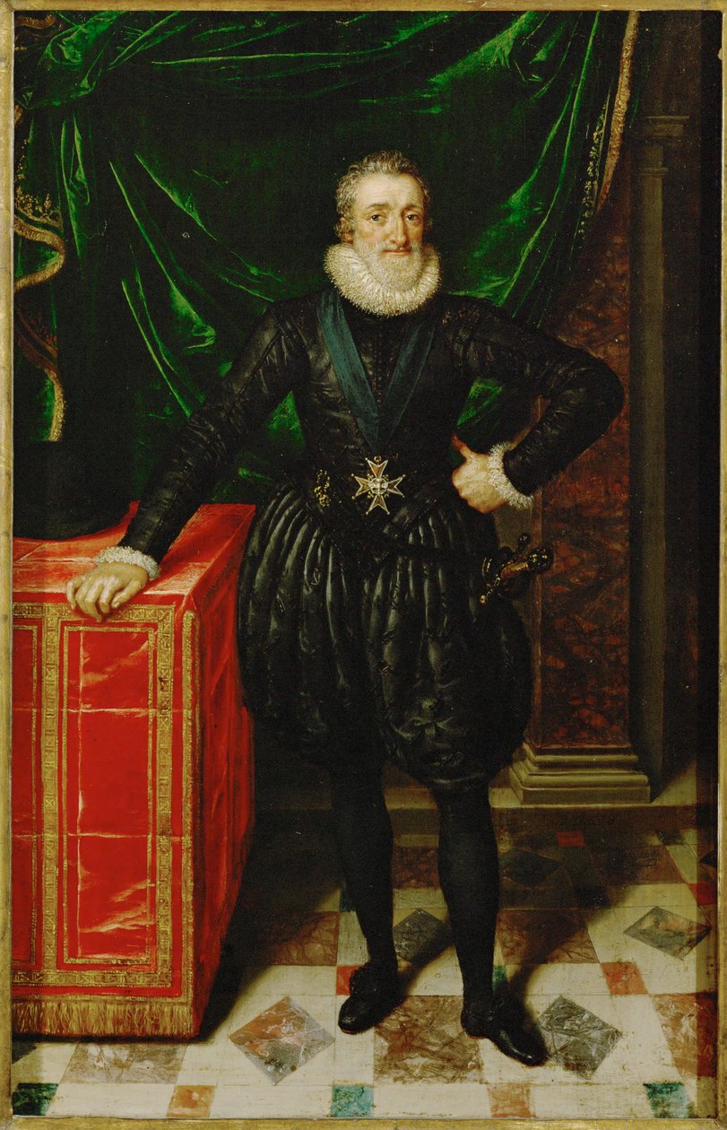 Enrique IV, rey de Francia, vestido de negro ... de Frans II Pourbus