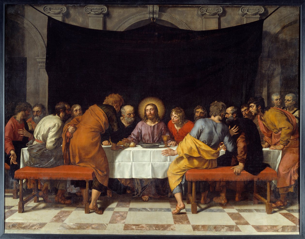 La Cena. Cristo rodea a los apóstoles de Frans II Pourbus