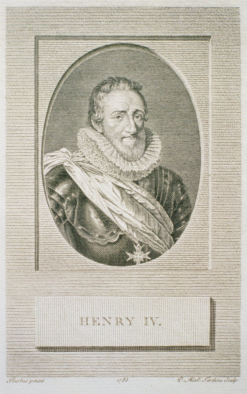 Henri IV (1553-1610), grabado por Pierre Alexandre Tardieu (1756-1844), 1783 de Frans II after Pourbus