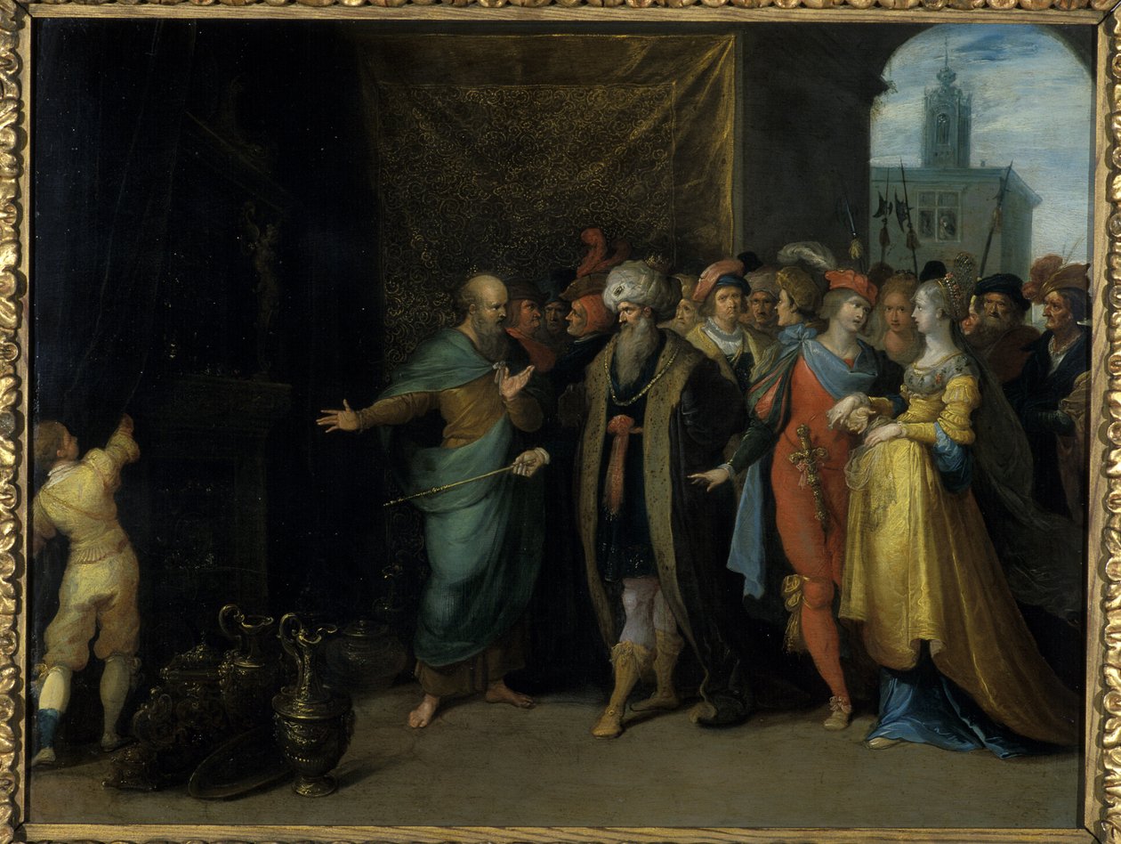 Creso muestra a Solón sus tesoros de Frans II the Younger Francken