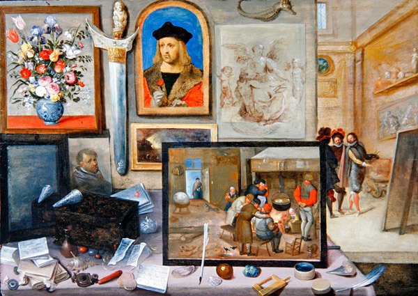 Interior del estudio de un artista de Frans II the Younger and workshop Francken