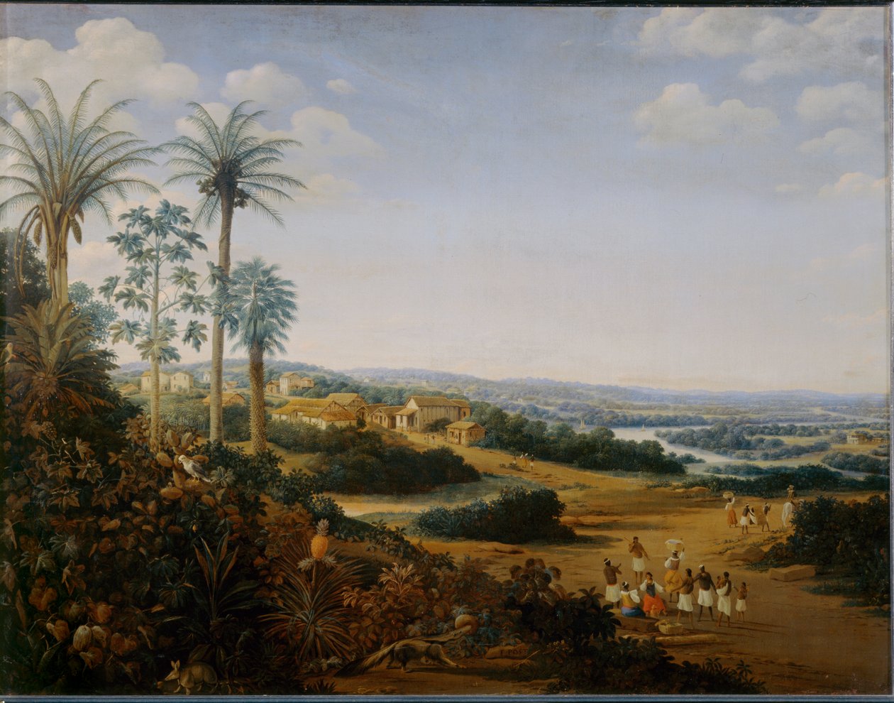 La casa de un "labrador" en Brasil, antiguamente conocida como la aldea de Serinhaem ... de Frans Jansz Post