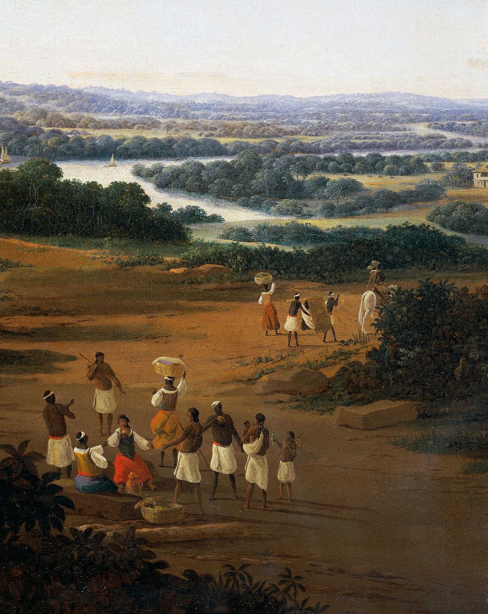Pueblo de Serinhaem en Brasil o La casa de un plantador de caña de azúcar en Brasil de Frans Post