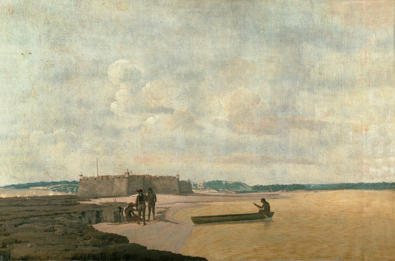 Antiguo Fuerte Portugués de los Tres Reyes Magos en el Río Grande, Brasil ... de Frans Jansz Post