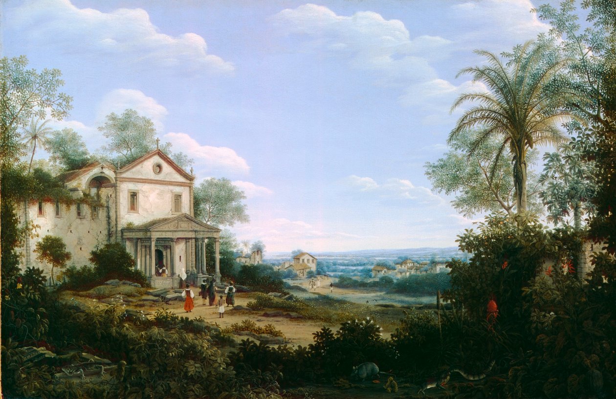 Vista de la iglesia jesuita de Olinda, Brasil de Frans Post
