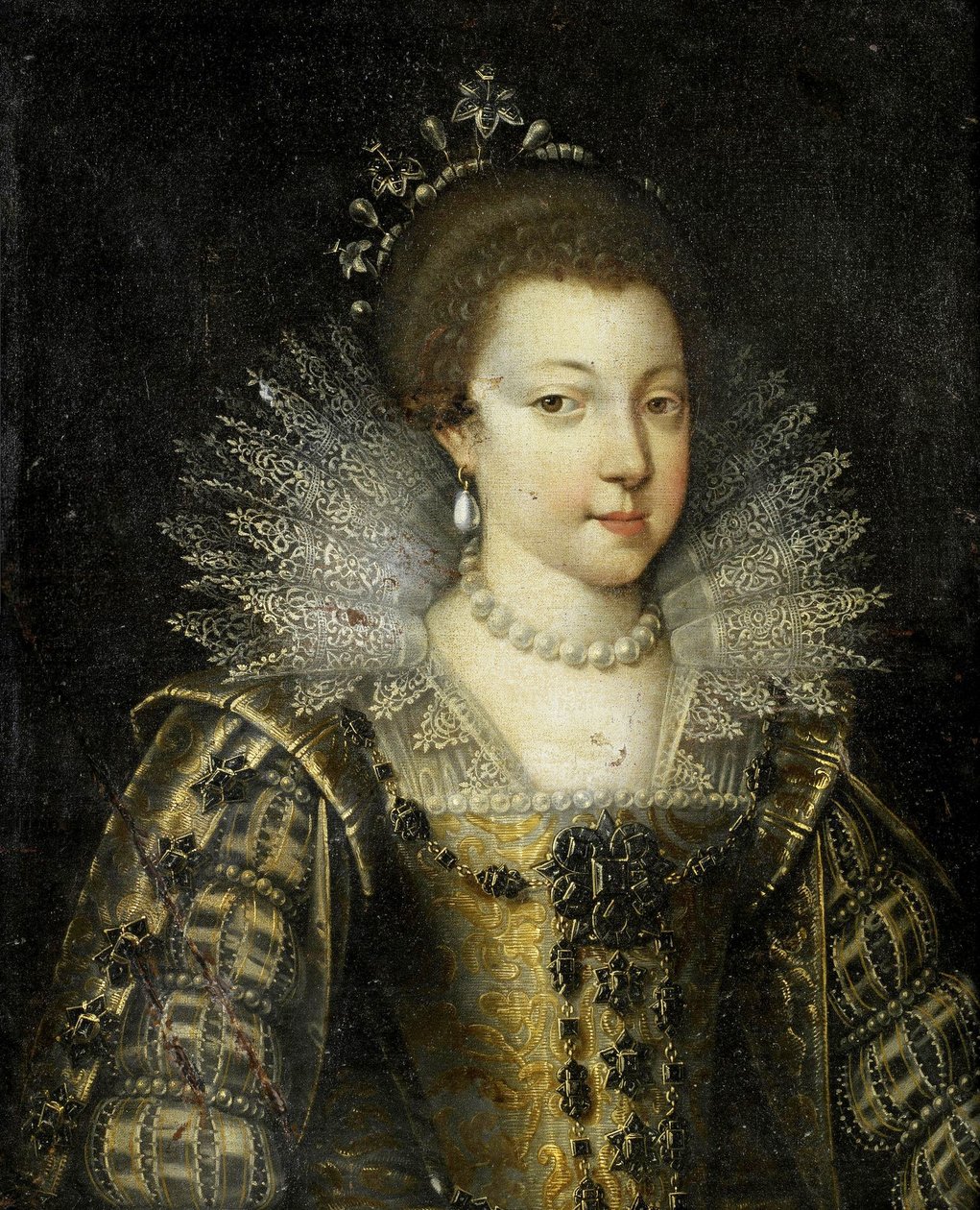 Círculo de Pourbus - Retrato de una joven, posiblemente Isabel de Francia de Frans Pourbus the Younger