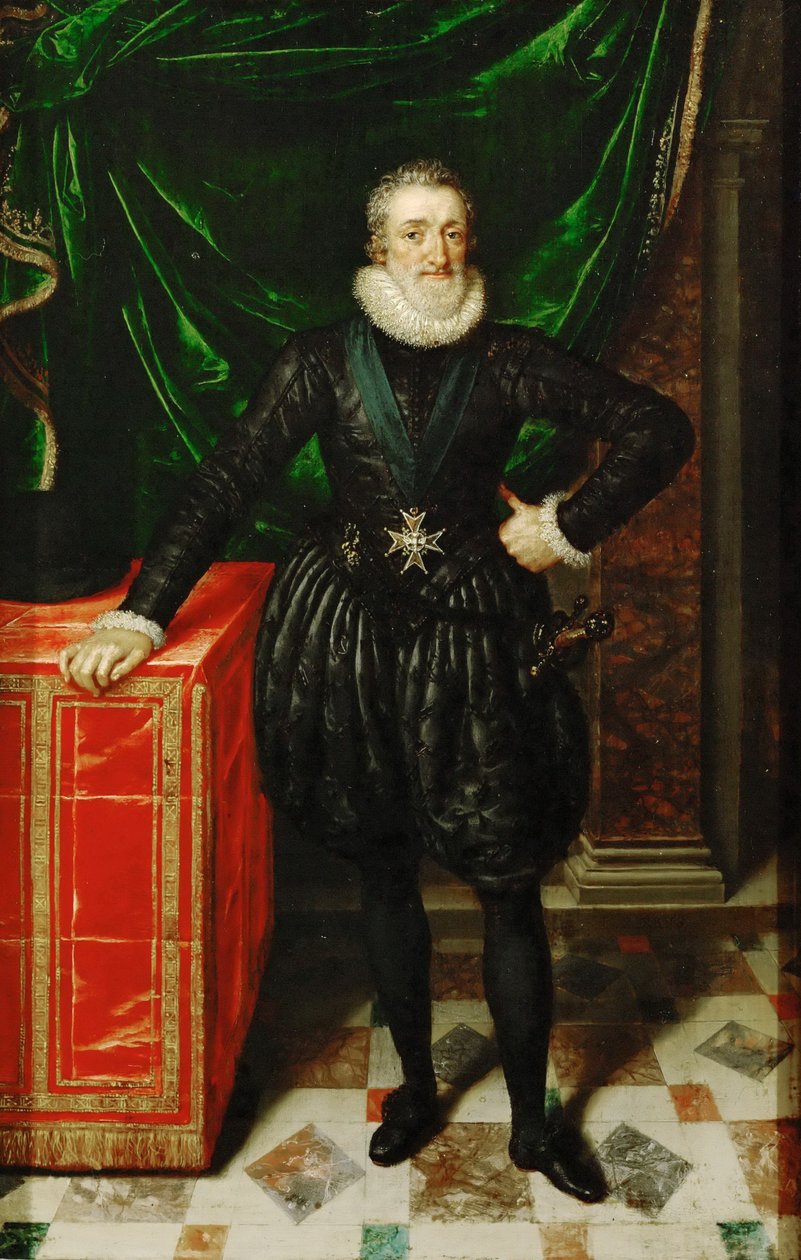 Francés: Portrait de Henri IV (1553-1610), roi de France, en costume noir Henry IV, King of France in Black Dress de Frans Pourbus the Younger