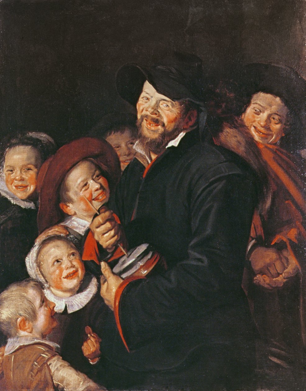 Hombre divirtiendo a los niños con un Rummel de Frans School of Hals