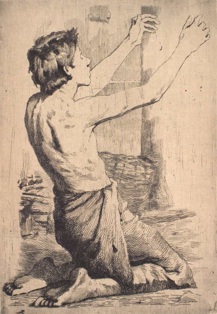 Niño arrodillado, suplicante de Frans Schwartz
