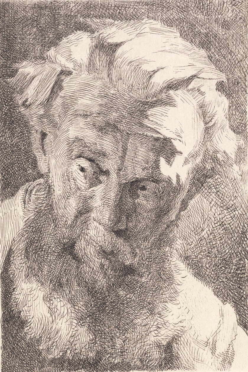 Viejo barbudo mirando de lado de Frans Schwartz