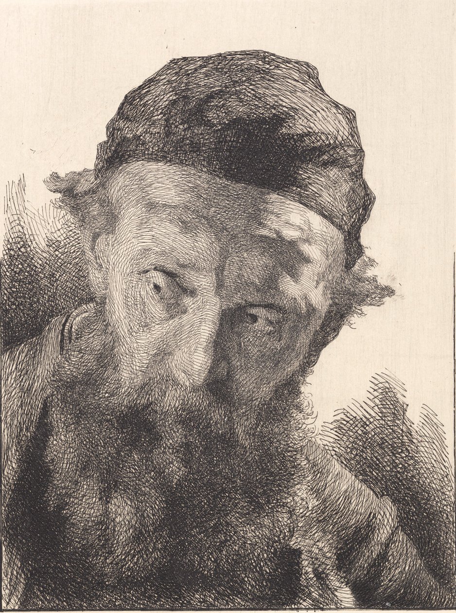 Viejo con barba y gorra negra de Frans Schwartz
