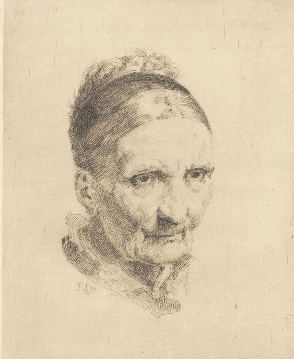 Cabeza de una anciana, Madam Rasmussen de Frans Schwartz