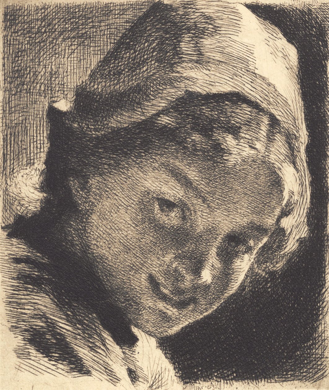 Niña sonriente con gorro de Frans Schwartz