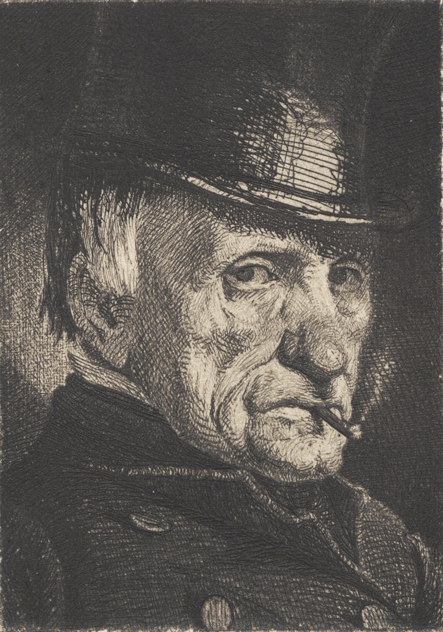 Hombre con sombrero y cigarro de Frans Schwartz