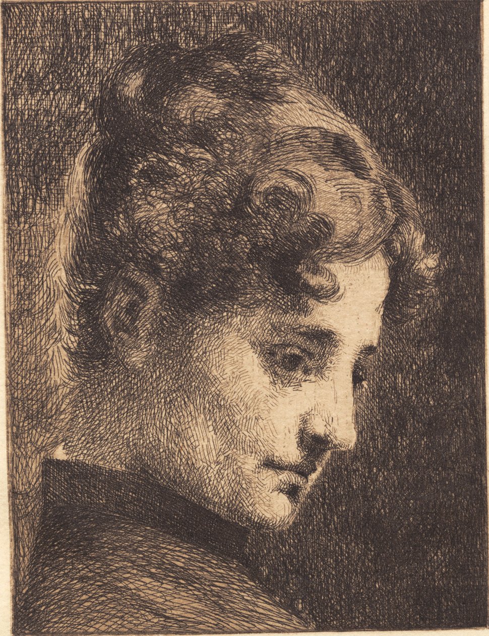 Cabeza de perfil de una joven, mirando a la derecha de Frans Schwartz