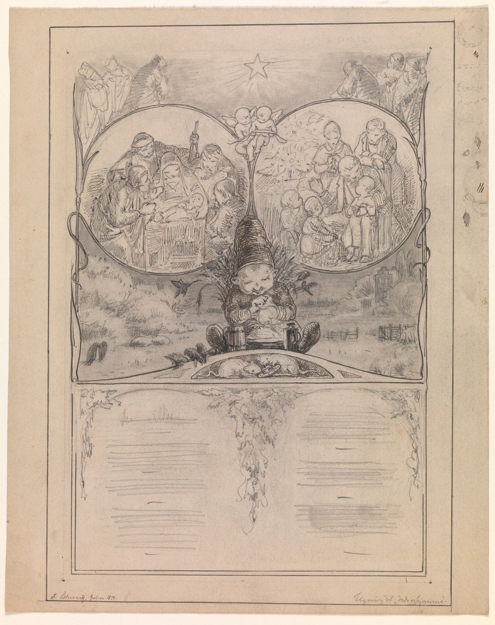 Boceto para ilustración de "Ude og hjemme" de Frans Schwartz