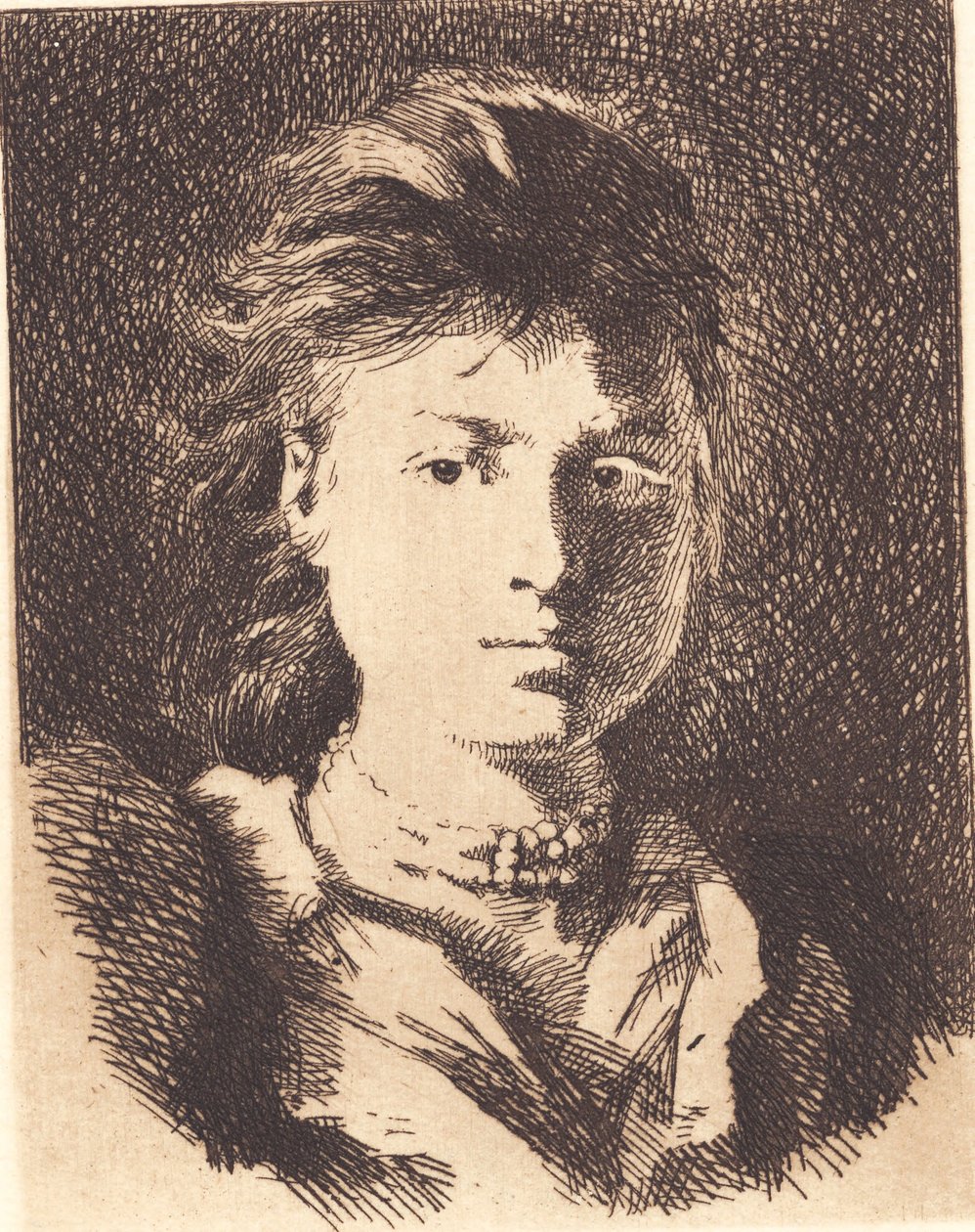 Cabeza inacabada de una joven, de frente de Frans Schwartz
