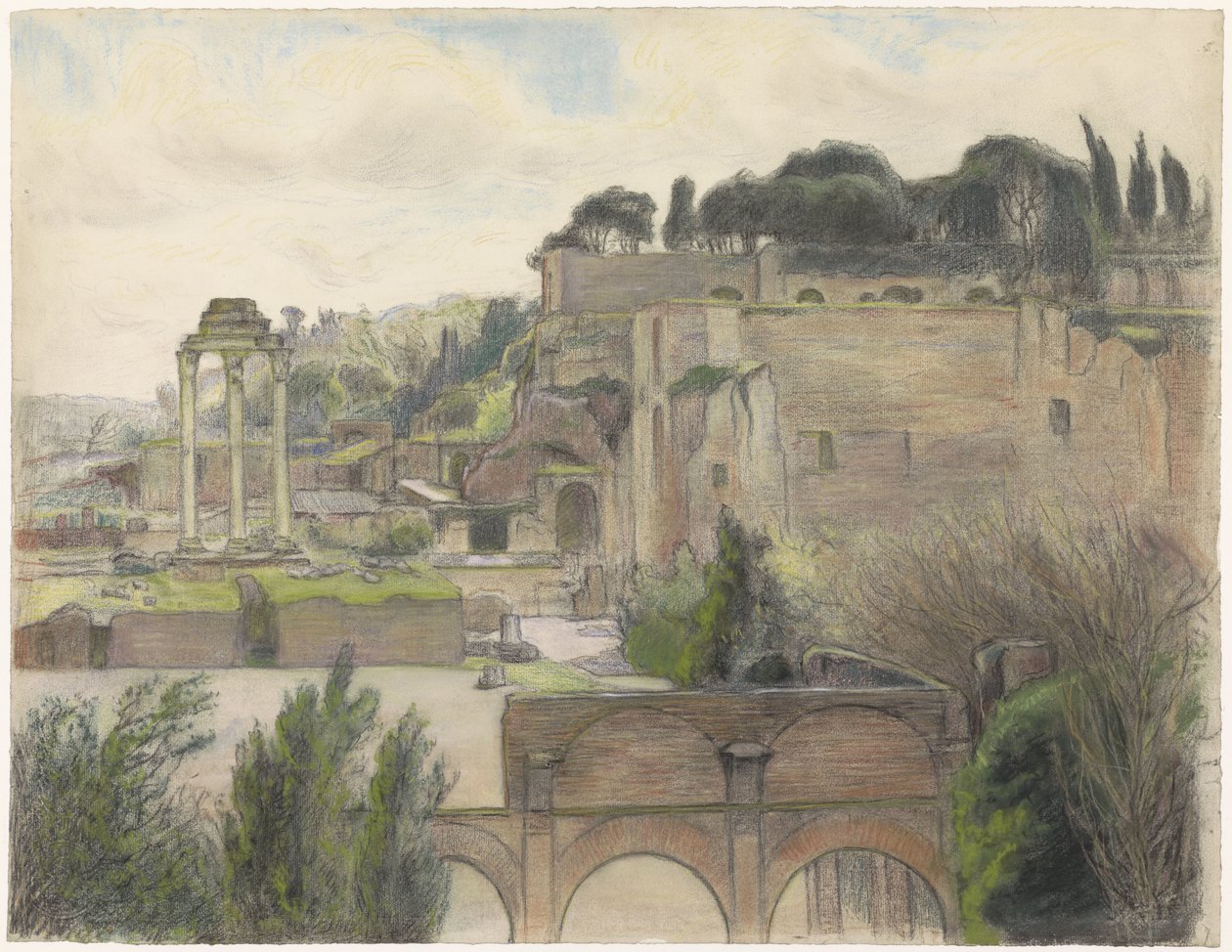 Vista del Foro Romano y del Palatino, visto desde la Vía Capitolina de Frans Alexander Evert Lodewijk Smissaert