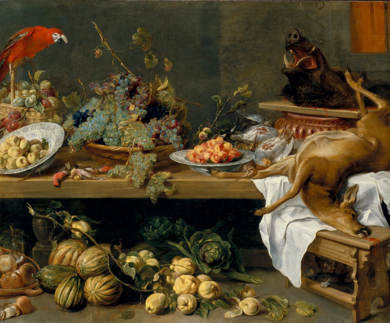 Bodegón con frutas, verduras y caza muerta de Frans Snyders