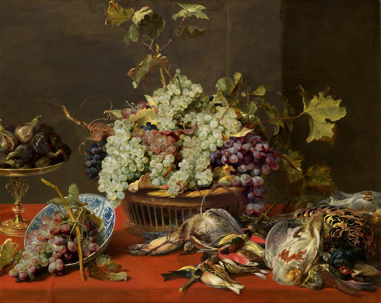 Naturaleza muerta con uvas y caza de Frans Snyders