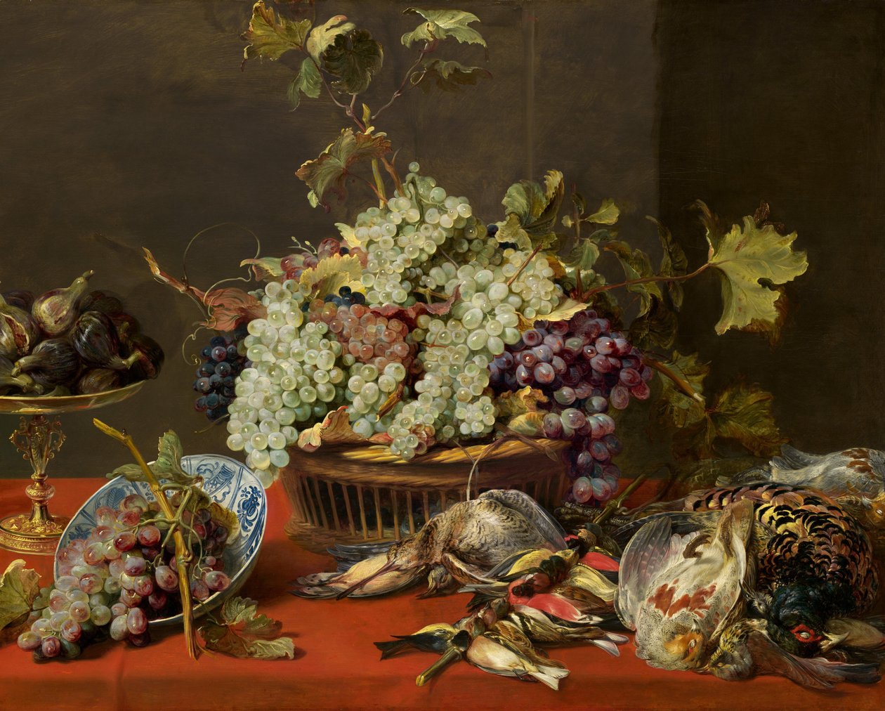 Naturaleza muerta con uvas y caza de Frans Snyders
