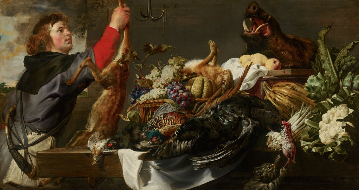 Naturaleza Muerta con Cazador de Frans Snyders or Snijders