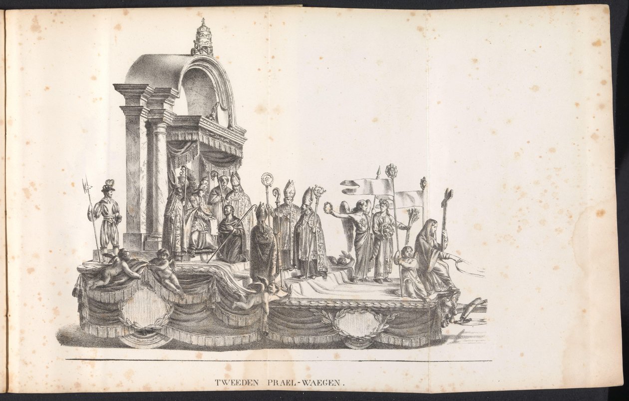 Segunda carroza en la procesión de San Rumbold, 1825 Tweeden Prael-waegen (título sobre objeto) de Frans Vervloet