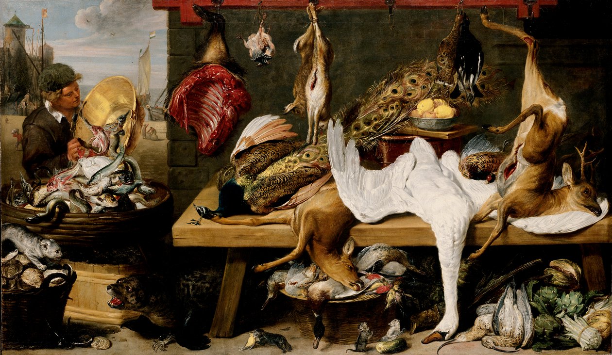 Escena de Mercado en un Muelle de Frans and workshop Snyders