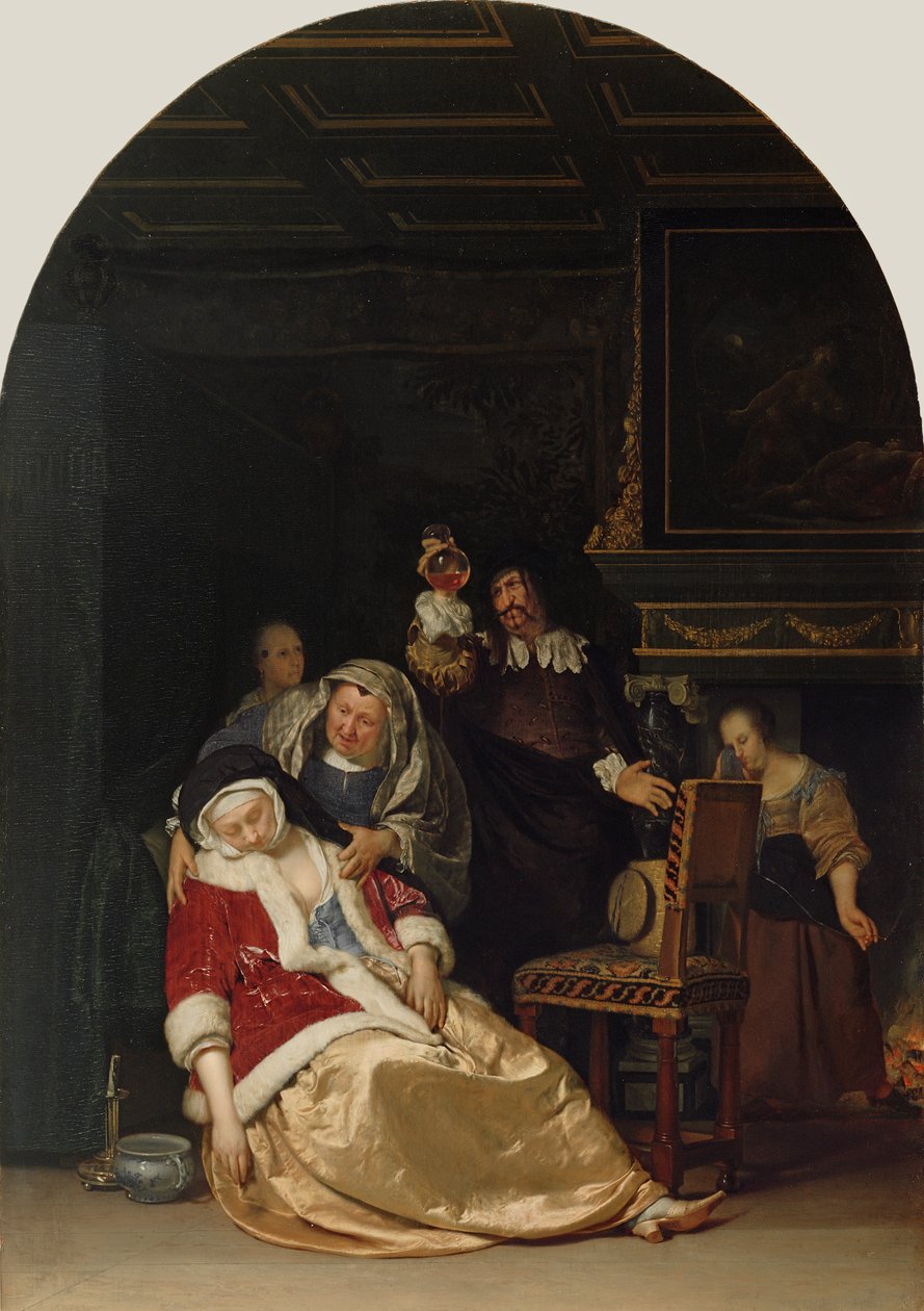 La visita del doctor, 1667 de Frans van Mieris