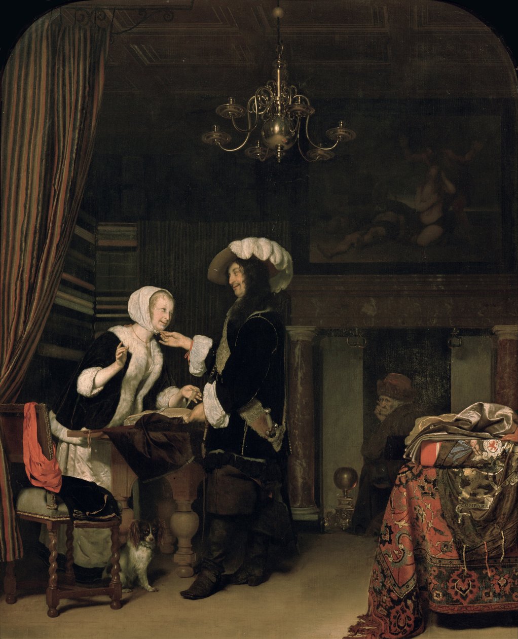 Caballero en la tienda, 1660 de Frans van Mieris the Elder