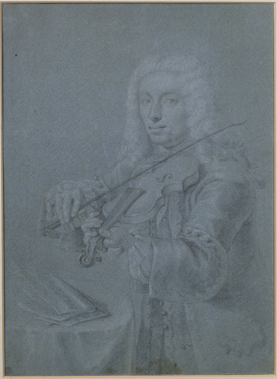 Retrato de Francesco Veracini (1690-1768), violinista italiano de Franz Ferdinand Richter