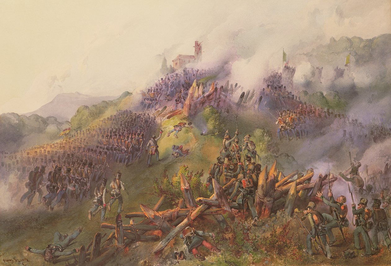La Batalla de Vicenza: el Asalto al Monte Berico, junio de 1848 de Franz Gerusch