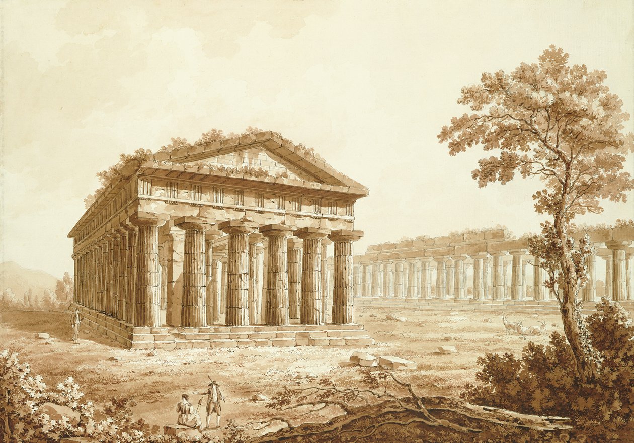 El Templo de Neptuno y la Basílica en Paestum de Franz Kaisermaan