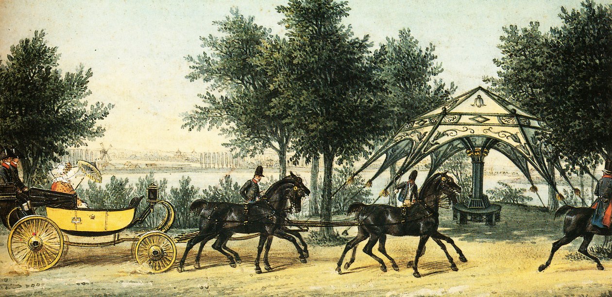 La tienda en el Parque Klein-Glienicke, alrededor de 1840, Franz Krüger de Franz Krüger