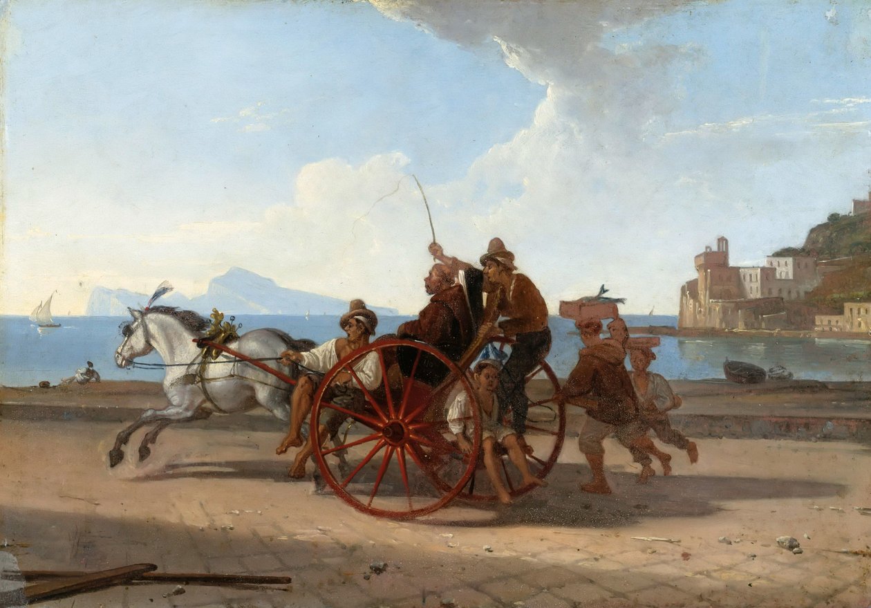 Carreta napolitana con monje de Franz Ludwig Catel